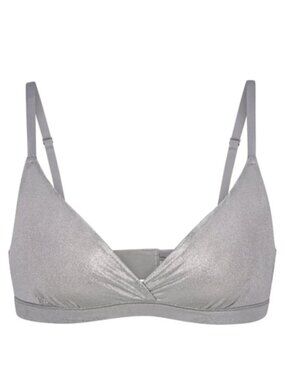 NWT SKIMS Fits Everybody Triangle Bralette // Medium // Silver - SOLD OUT